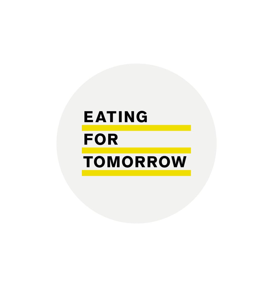 White Eating For Tomorrow Sticker