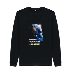 Black Eating 2 Extinction Skull Sweater